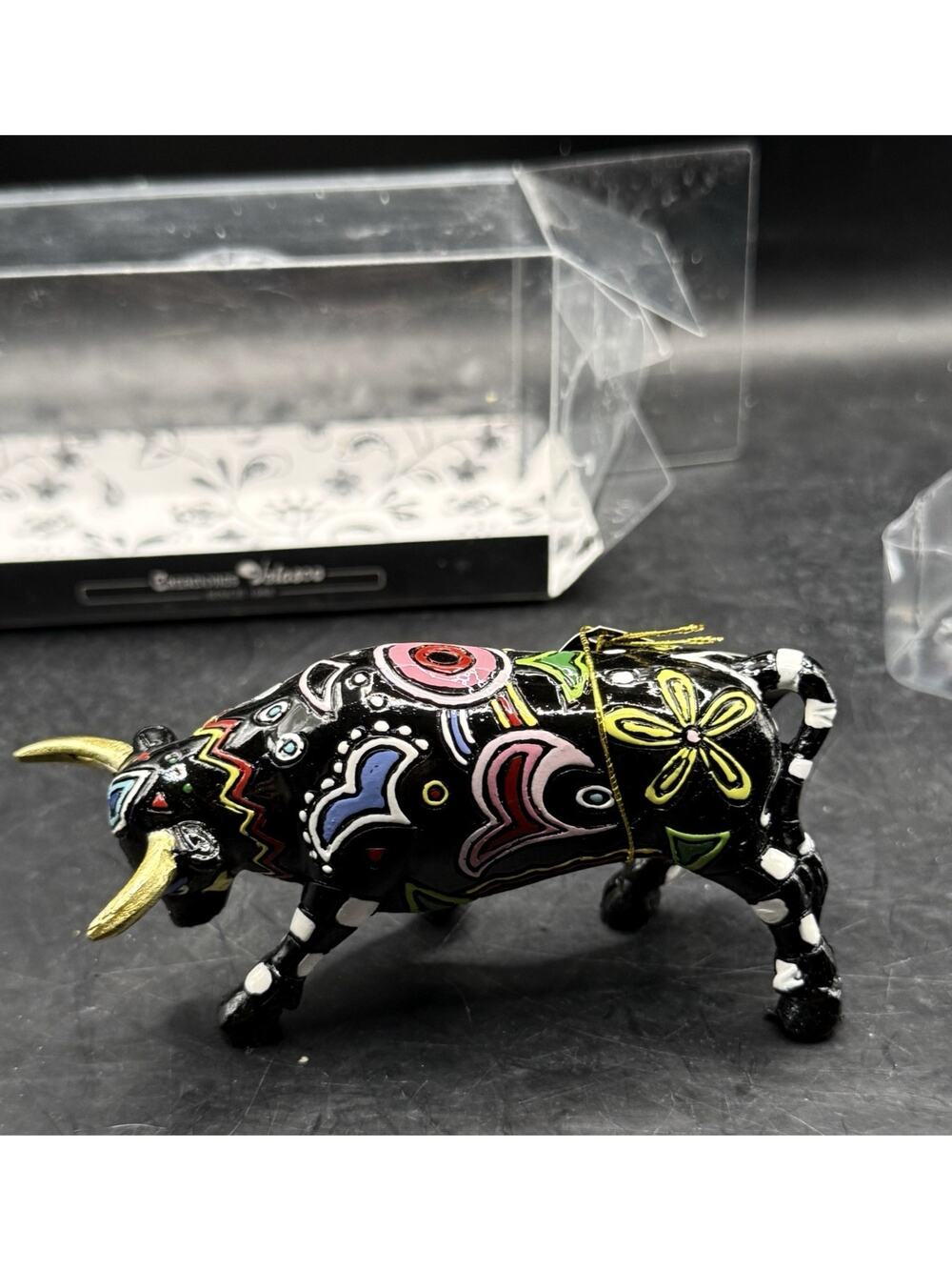 Creaciones Velasco Caprichos Psicodelic Hand‑Painted Bull Figurine Spain